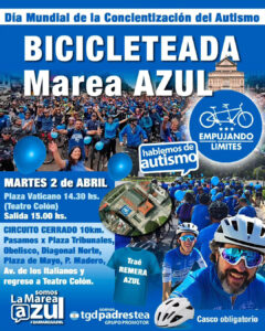 El martes 2 de abril se realizará la bicicleteada Marea Azul por el día Mundial de la Concientización del Autismo.